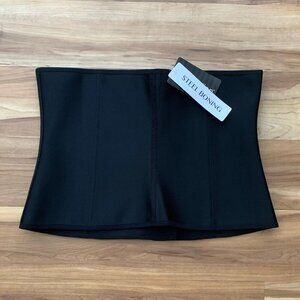 iCollection Women's Alexa Waist Trainer Steel Boning Black 1X Lingerie NWT